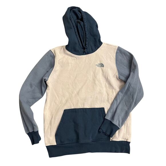 Womens The North Face Pullover Cotton Blended Hoodie Size S Cream Blue - Picture 1 of 5